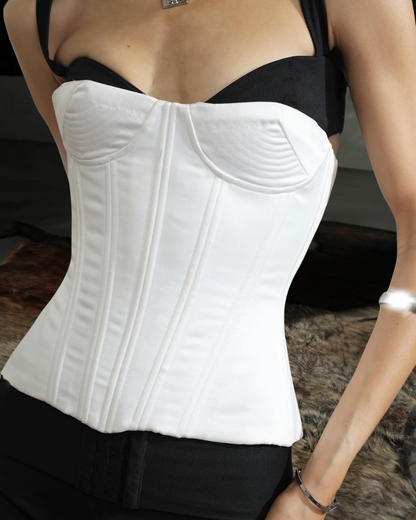 Faye Corset - Red Corset Structured - Front View