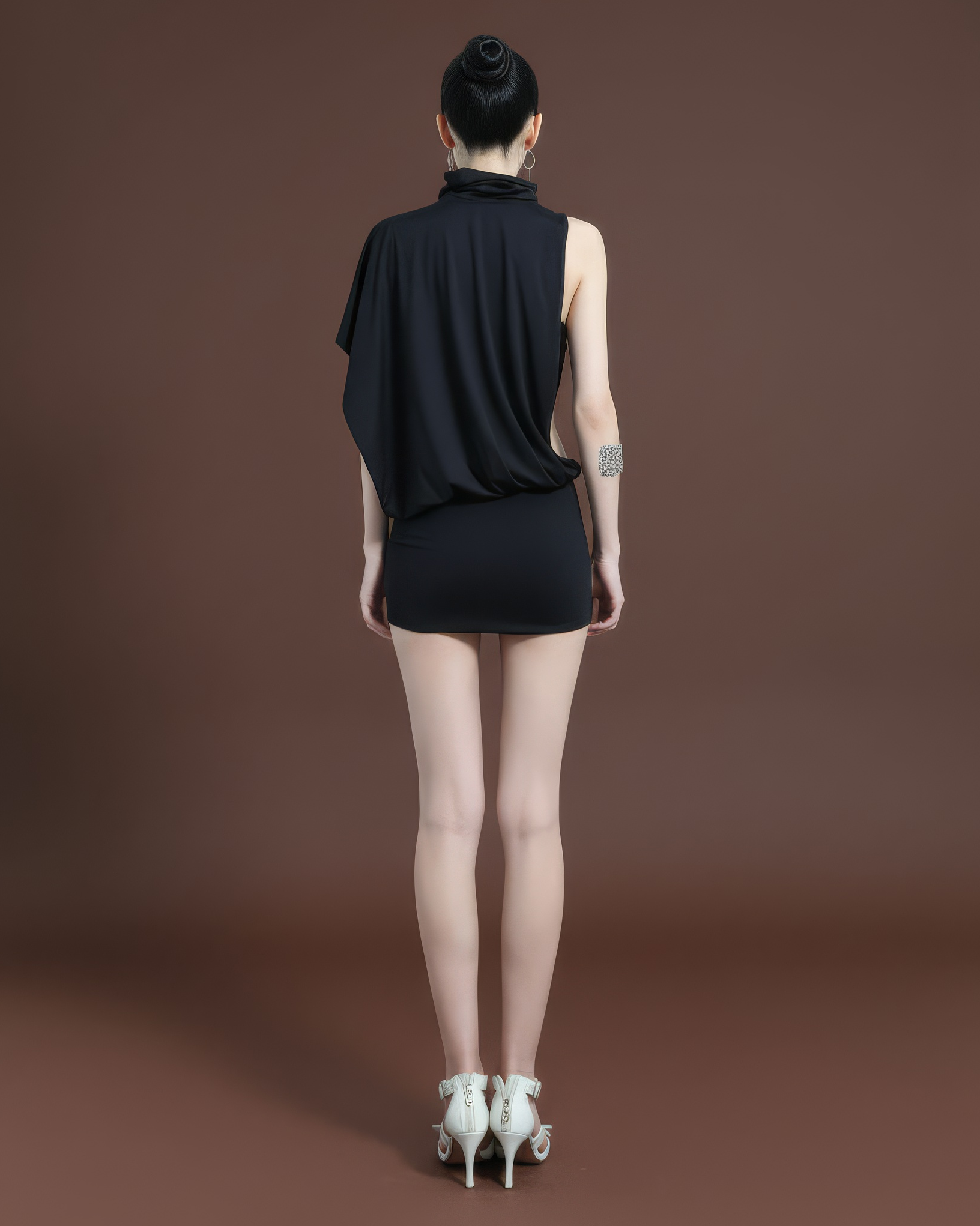 Erin Dress - Black Red Mini - Side View
