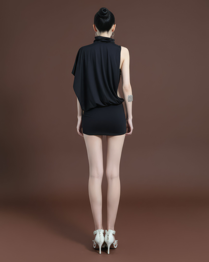 Erin Dress - Black Red Mini - Side View