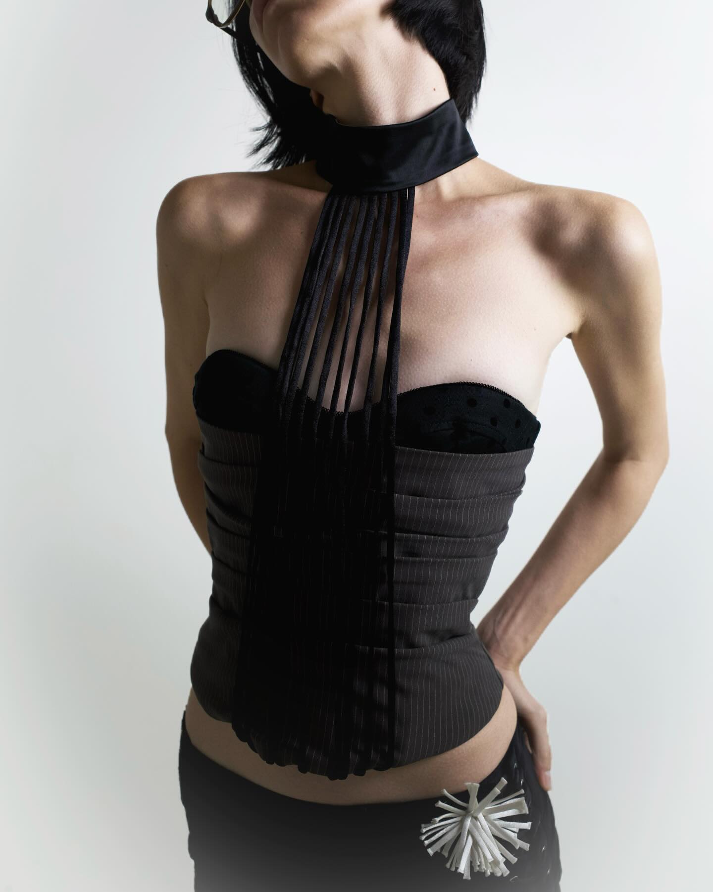 Amelia Corset - Black Red Corset - Side View